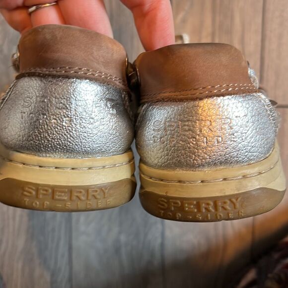Sperry Silver Cheetah Print Boat Shoes - Picture 4 of 7